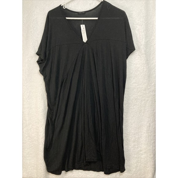 LAmade Shirt Dress Small S Black Micro Modal Soft Stretch Minimalist Loungewear - Picture 1 of 6